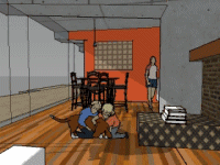 Cliff House interior motion sequence