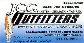 JCG Outfitters - Captain Joe Gonzales - baffin Bay, Land Cut, Laguna Madre - 361-537-8942
