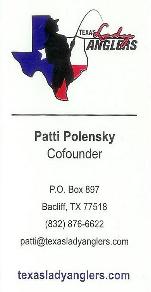 Texas Lady Anglers - Patti Polensky - CoFounder - 832-876-6622